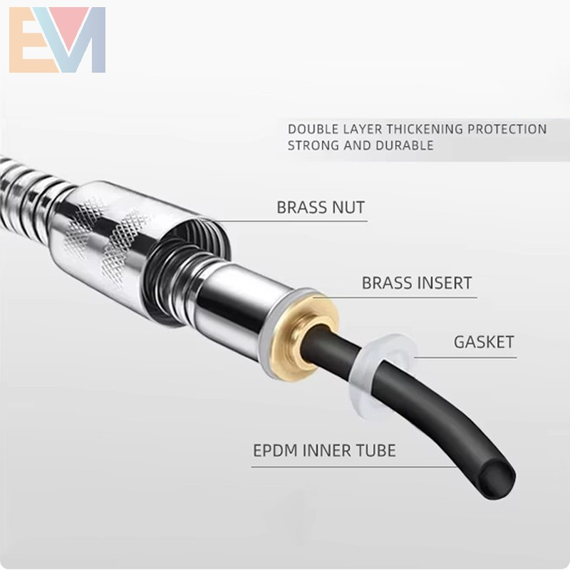 Stainless Steel Metal Hose Water Heater Nozzle Connecting Pipe Encrypted Thickened Shower Hose