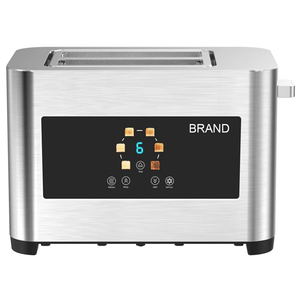 Sleek 2 Slice Digital Toaster with Adjustable Browning Control for Perfect Toast
