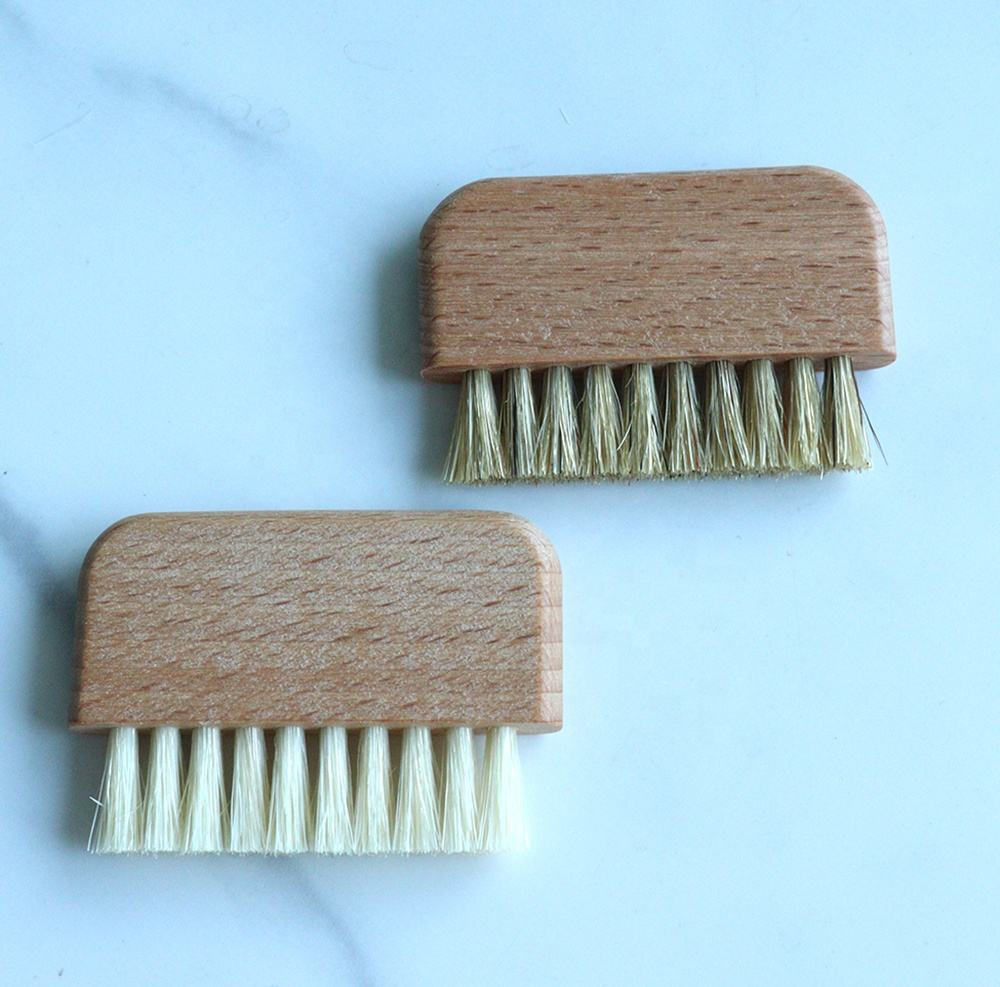 Natural Beewood Wooden Cleaning Nail Fingernail Brush Non-Slip Scrub Brush for Cleaning Hands, Feet and Cuticles