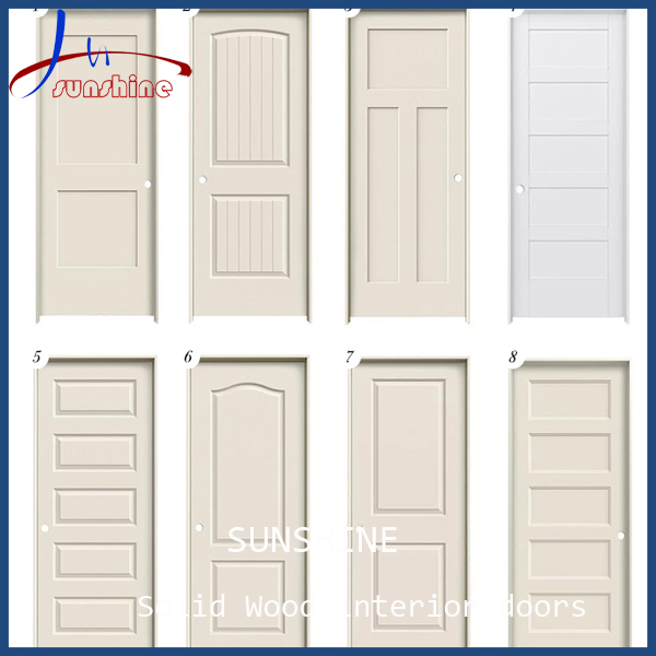 Customize Design Solid Wood Interior Door Toilet Bedroom Wooden Timber Doors for House