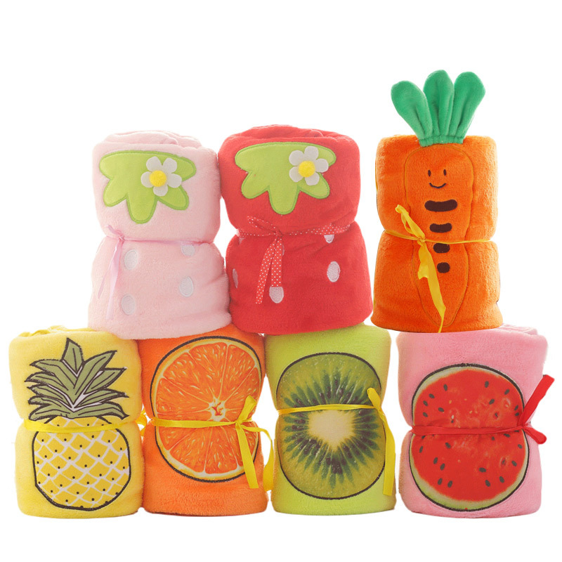 Promotional Gift Fashion Design Blanket Creative Cartoon Fruit Polar Fleece Blanket