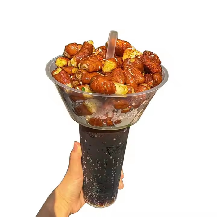 Двухсекционный стакан для снэков и напитков с логотипом