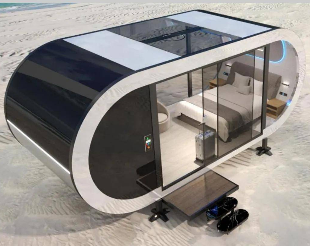 Space Capsule-Inspired Folding Room Creative Container House for Home or Apartment Use for Vacation or Everyday Living
