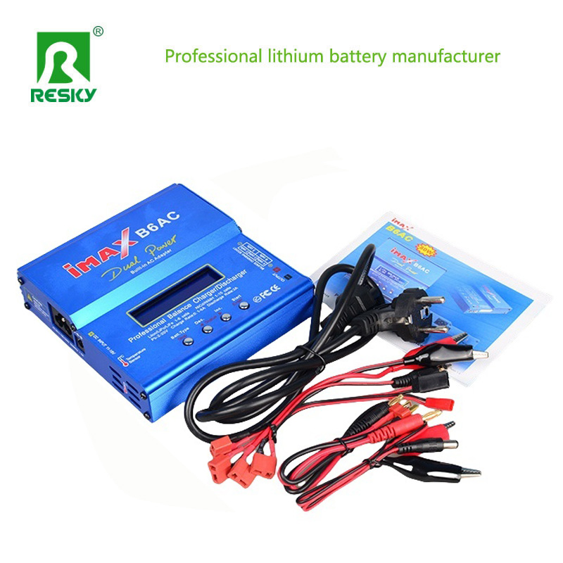 Imaxb6AC 80W Rechargeable Lithium Ion Battery Pack Balance Charger with T-Plug for RC Lipo Baterry