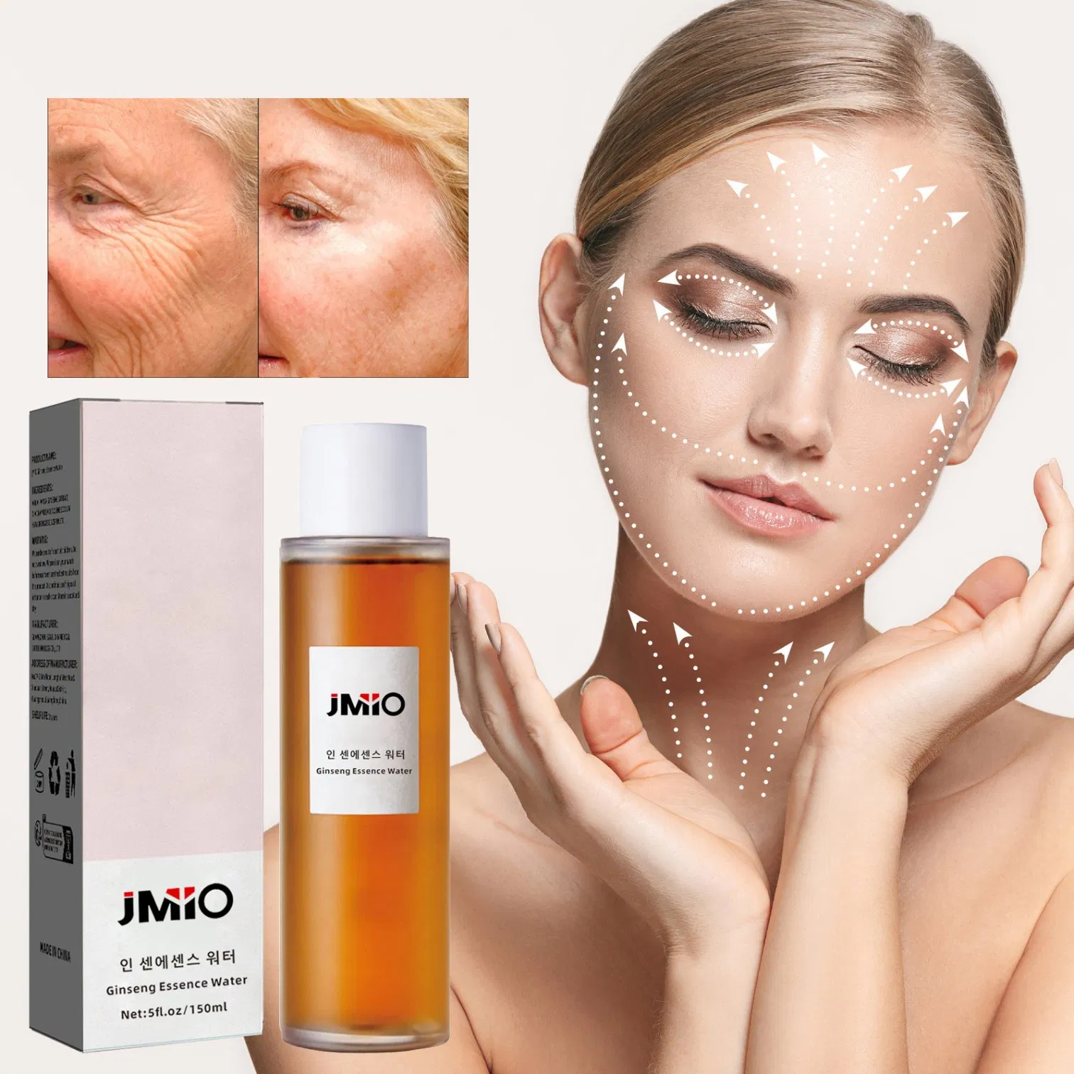 Low MOQ Custom Logo Ginseng Root Extract Facial Toner Essence Serum Moisturizing Anti-Aging Face Water in Stock