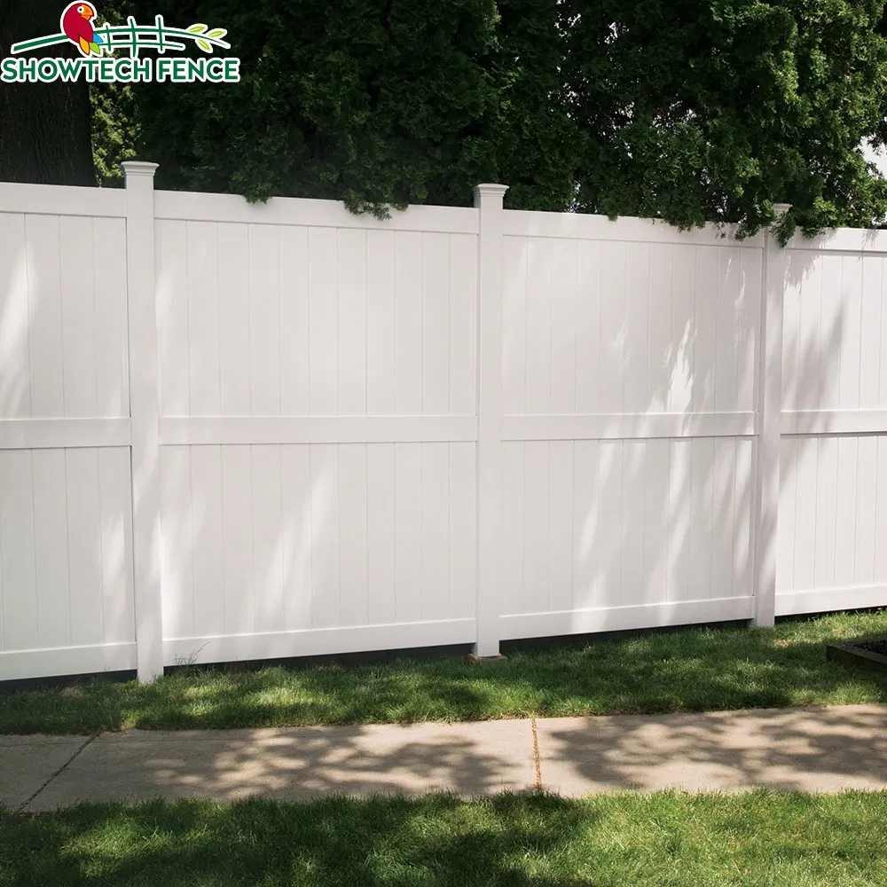 White PVC 6′ H/8′ W Vinyl Privacy Garden Fence