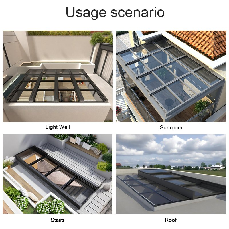 Aluminum Sliding Retractable Design Glass Pergola Patio Electric Roof System Vent Window Automatic Roof Awnings Skylight Retractable Skylight