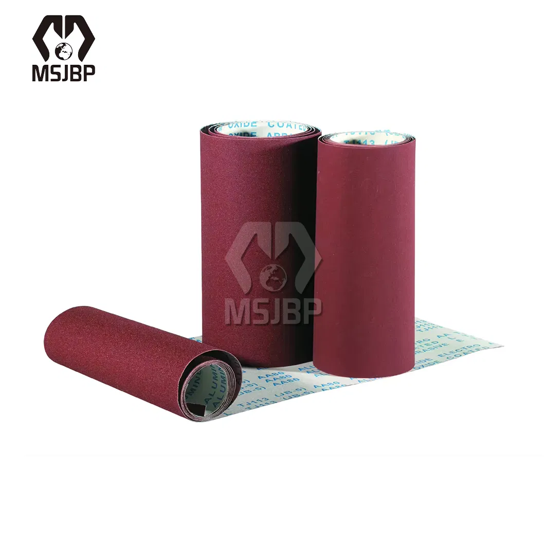 Msjbp Abrasive Sanding Cloth China Manufacturing 1.37m X 91.4m Tj113-B Aluminum Oxide Abrasive Hand Use Sanding Cloth