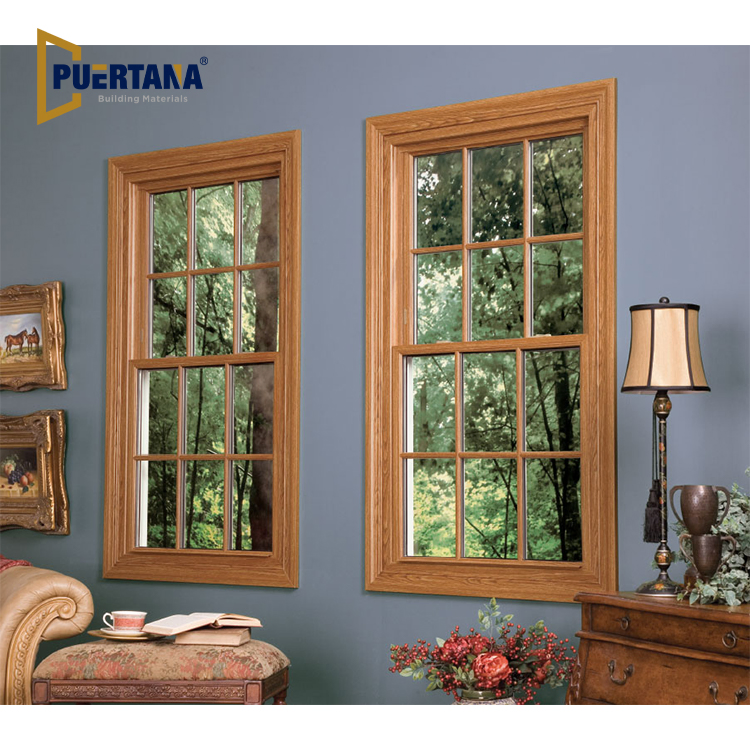 Colonial Style Aluminum Clad Wood Timber Double & Single Hung Windows Vertical Sliding Sash Window for Cottage House