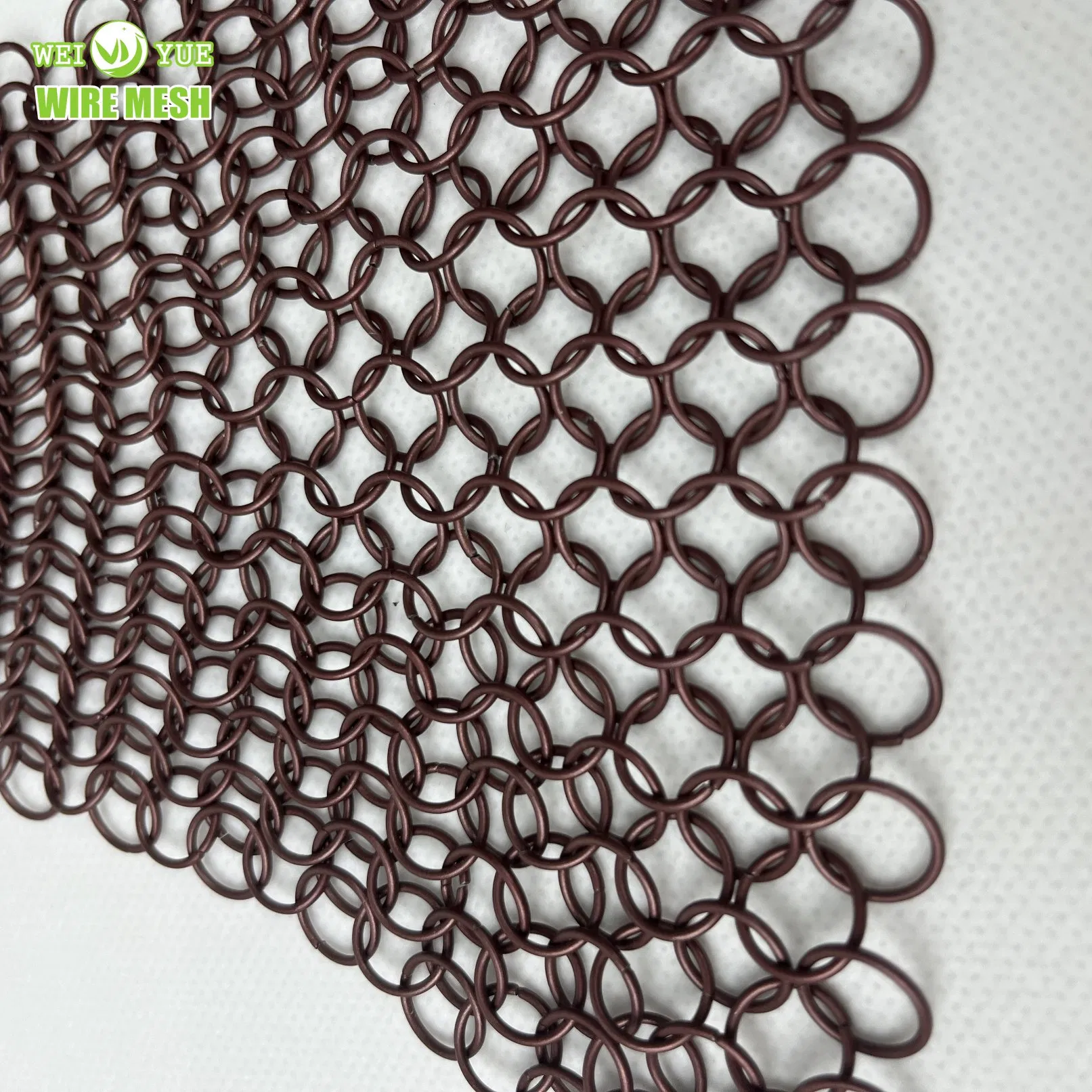 Colors Customized Double Hook Aluminium Chain Link Fly Screen Mesh Curtain for Ceiling Decoration