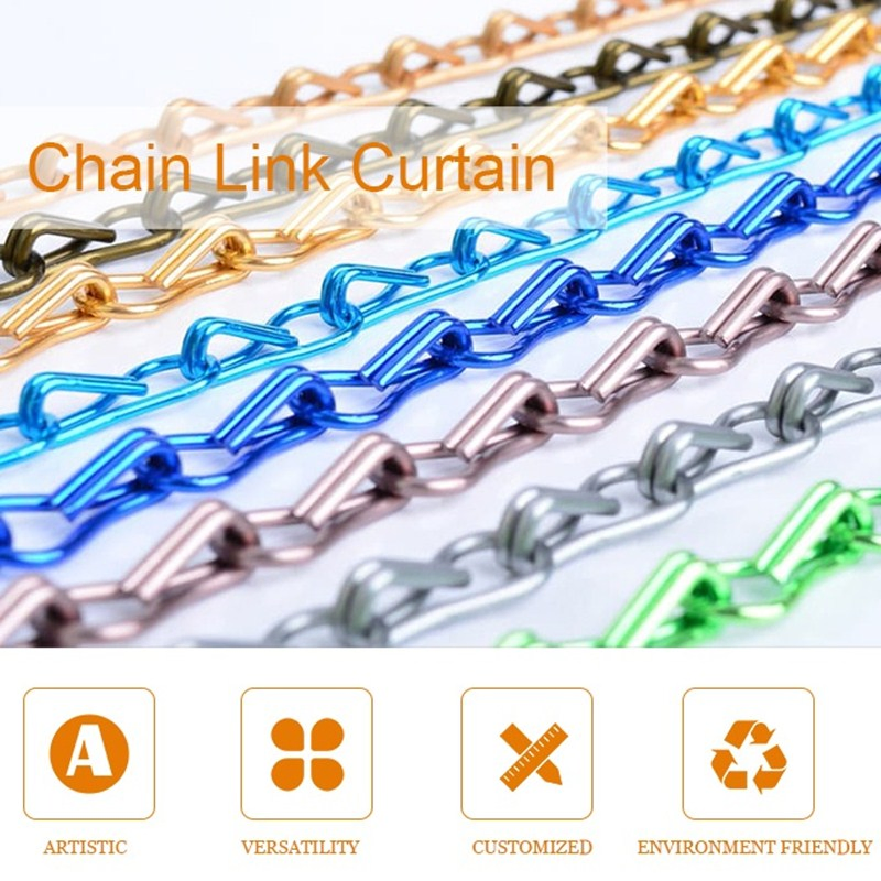 Double Hook Anodized Chain Link Curtain Wall for Hotel Decoration