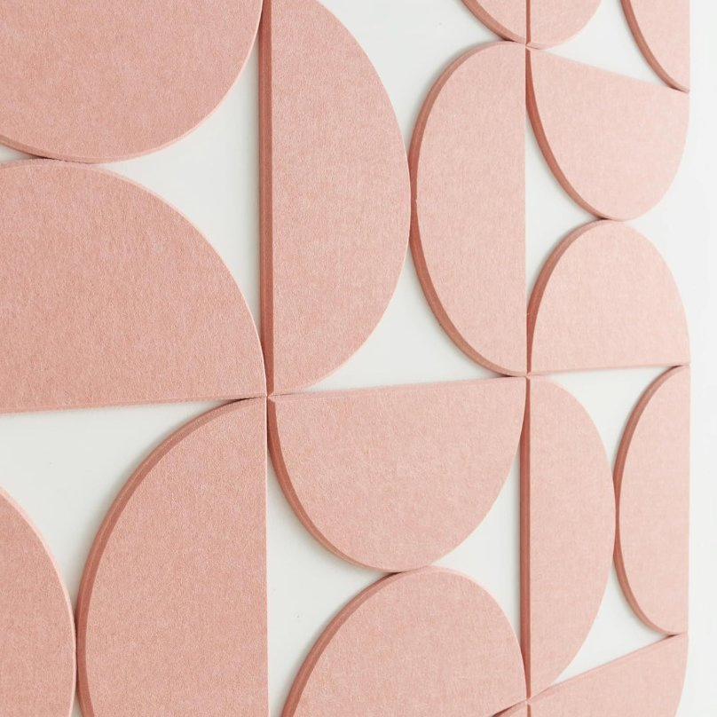 Custom Semi Circle Shape Self-Adhesive Sound Absorbing Polyester Acoustic Panel Decorative Pet Felt Panel