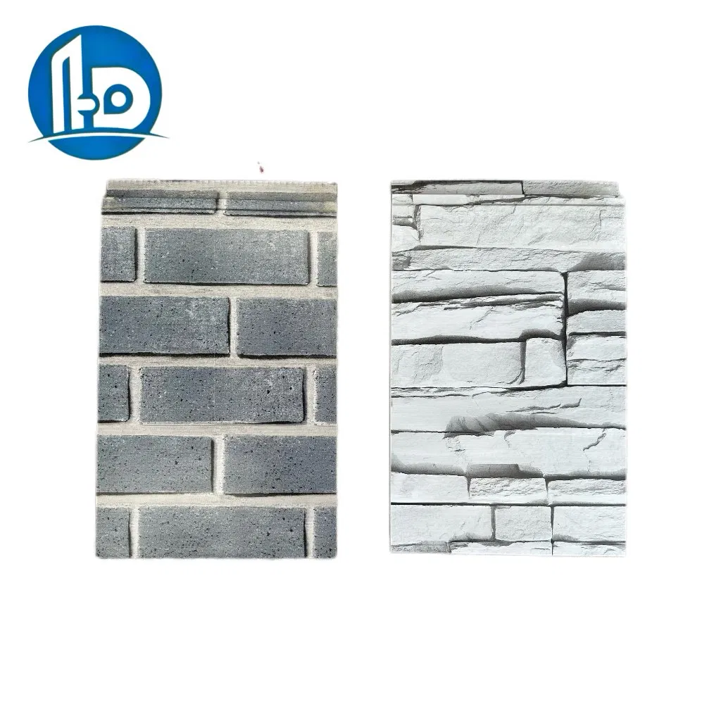 Insulation Polyurethane Foam Sandwich Panel Wood Grain Metal Exterior Wall Insulation Decorative Integrated Panel for Building with 16mm 25mm Thickness