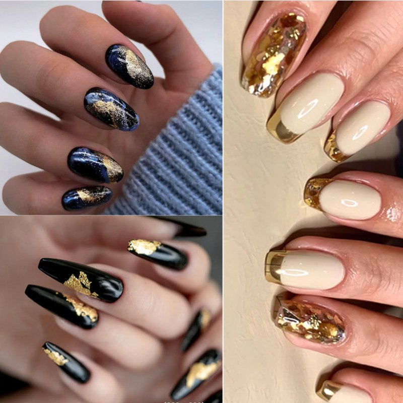 Gold Leaf Flakes Gold Silver Nail Art Nail Decoration