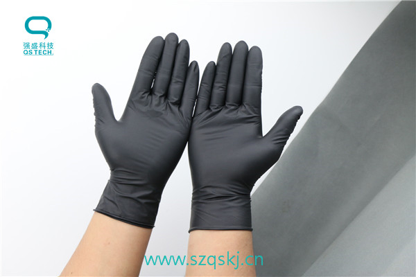 Black Oil Resistant Stretchable Disposable Nitrile Gloves