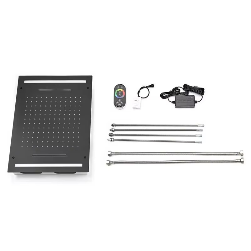 Head Manufacturer Ceiling Square Rain Shower Black LED Shower Head