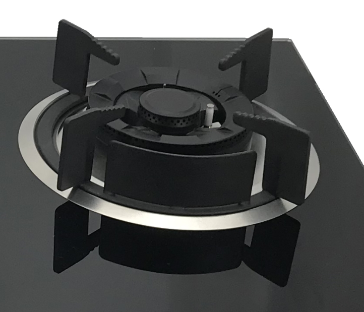 Goldk GS-047 Premium Quality Black 2 Burner Built-in Tempered Glass Gas Stove
