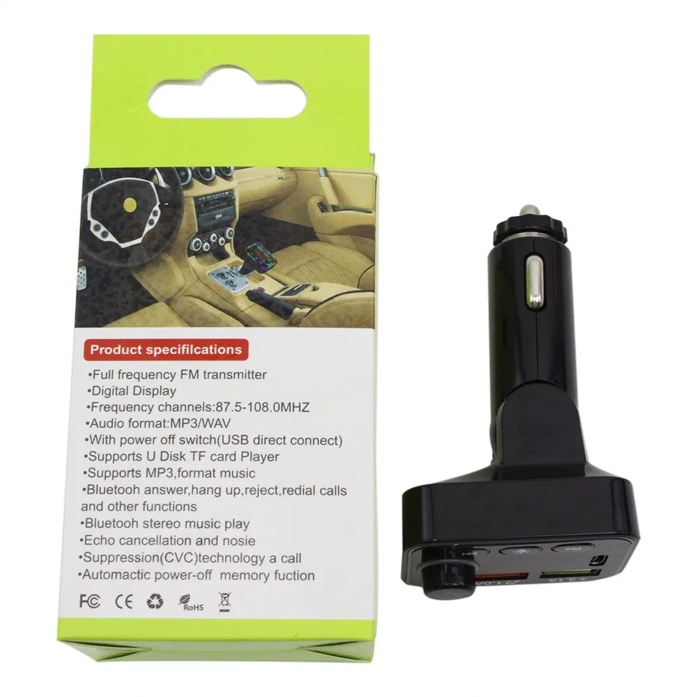 FM Transmitter Rainbow LED Car Radio Bluetooth Charger Car MP3 Player