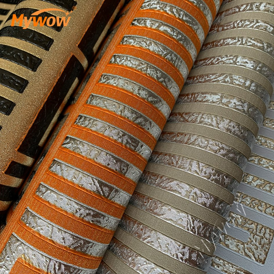 High Quality Interior Home PVC Wallpaper Gold Foil Metallic Wall Paper