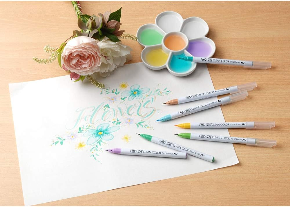 7 Well Flower Pattern White Ceramic Artist Paint Palette Tray Plate for Watercolor Oil Painting