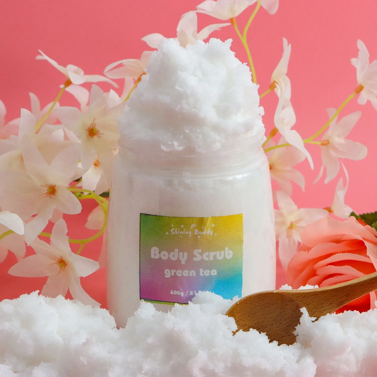 Customized Fragrance Magnolia Visibly Silky Smooth White Body Scrub Nourished Skin Homemade Body Scrub