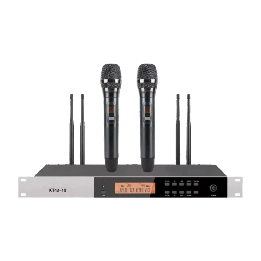 Pll Dual Channel Wireless Microphone for Small Performance/ KTV and Teaching