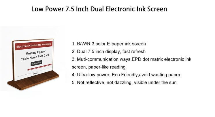7.5inch EPD Module Eink E-Paper Display 4 Colour Conference Table Solution Custom Electronic Office Signage E Ink Screen Display ODM