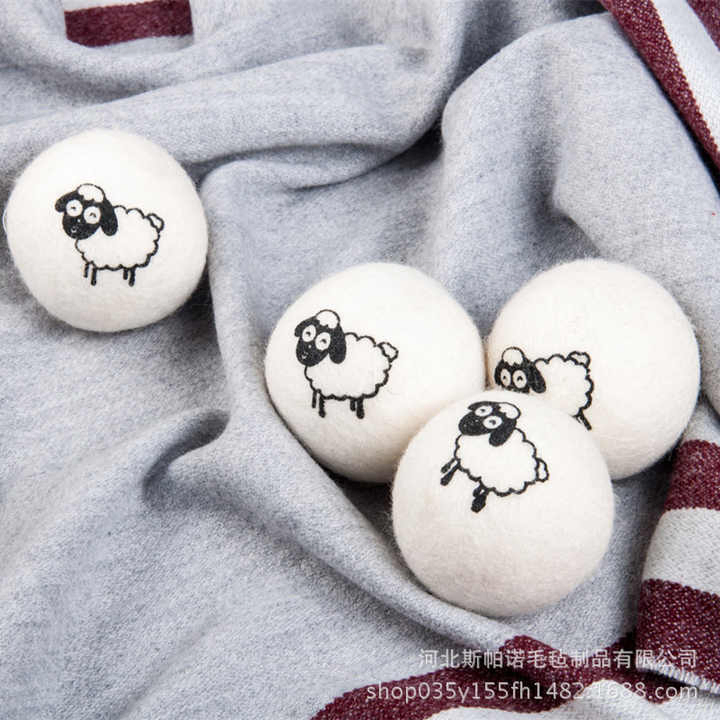 White Color Premium Organic Tumble Wool Laundry Drying Ball Natural 7cm Wool Dryer Balls
