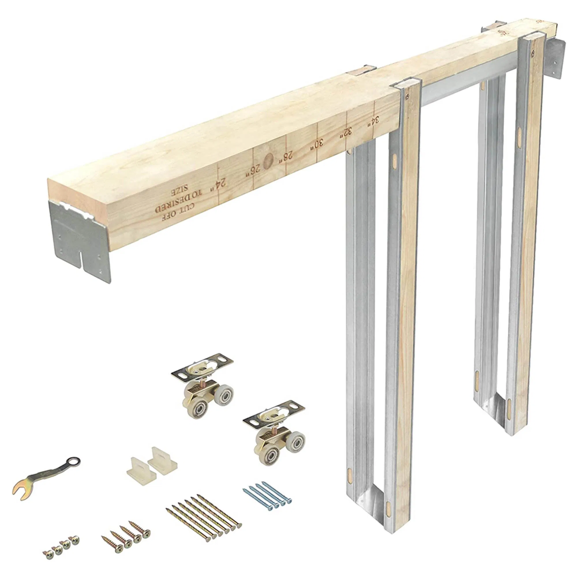 Pocket Door Frame Kit 80" with 3W Ball Bearing Roller