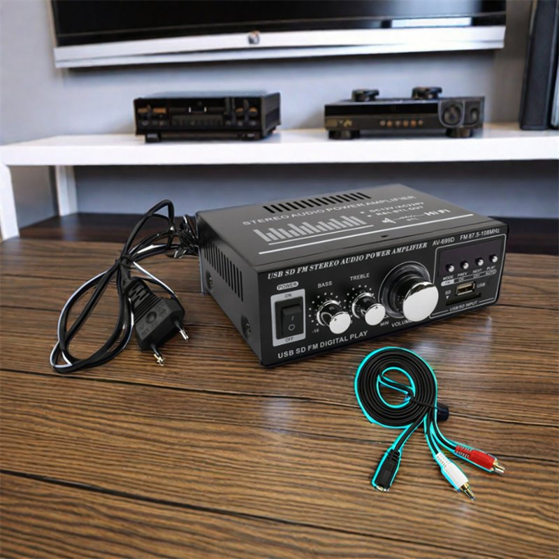 Мини усилитель звука с USB, SD и FM-радио