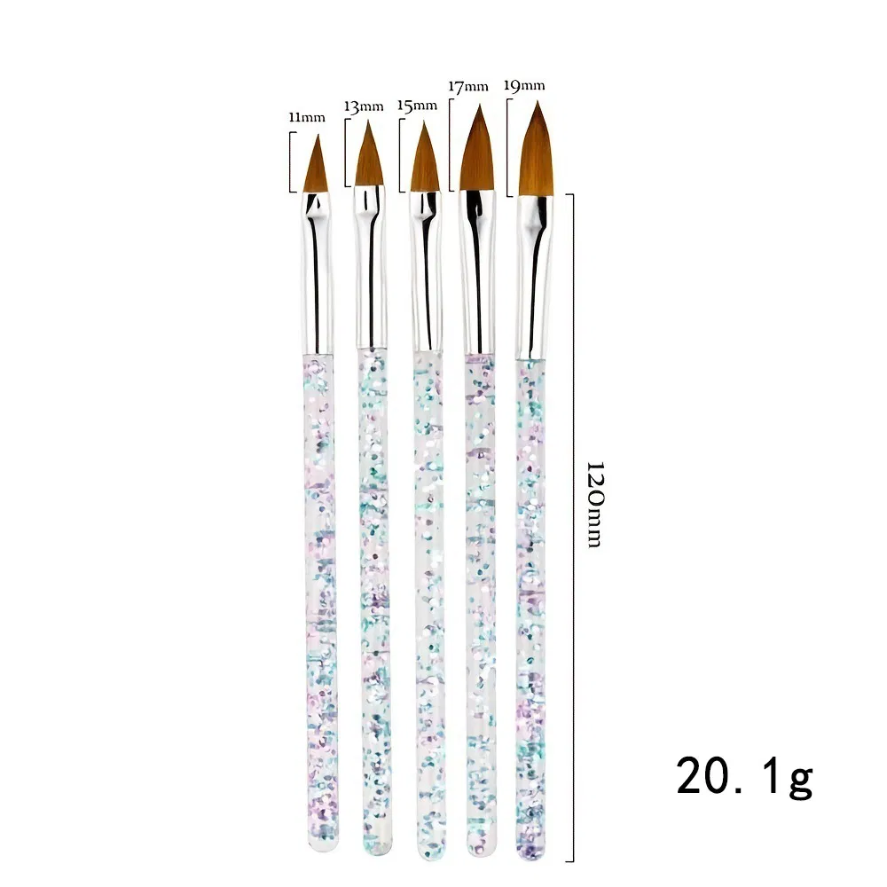 New Crystal Smudge Carved Nail Art Brush 5 Pieces