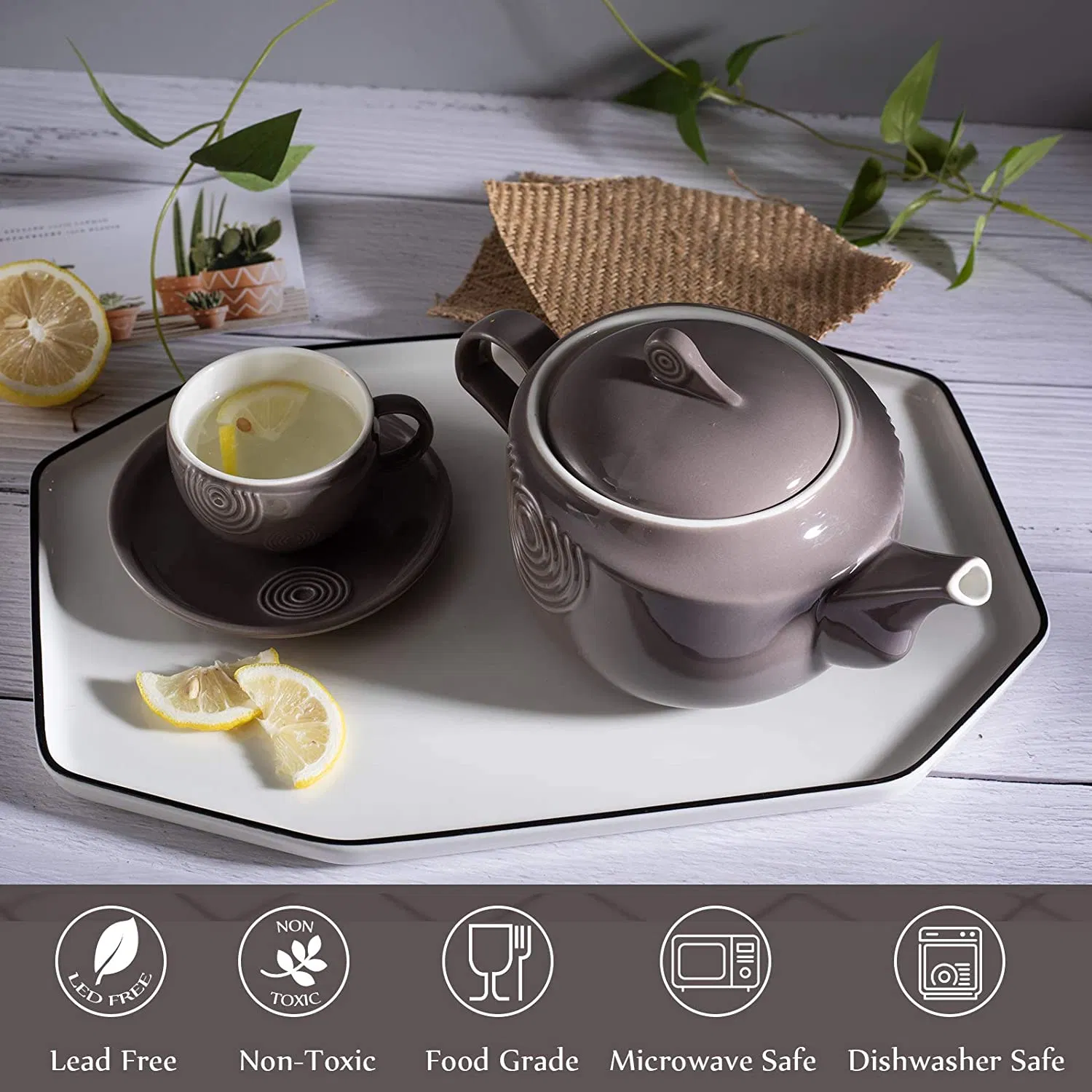 Chinese Traditional Style Custom Handle Ceramic Teapot