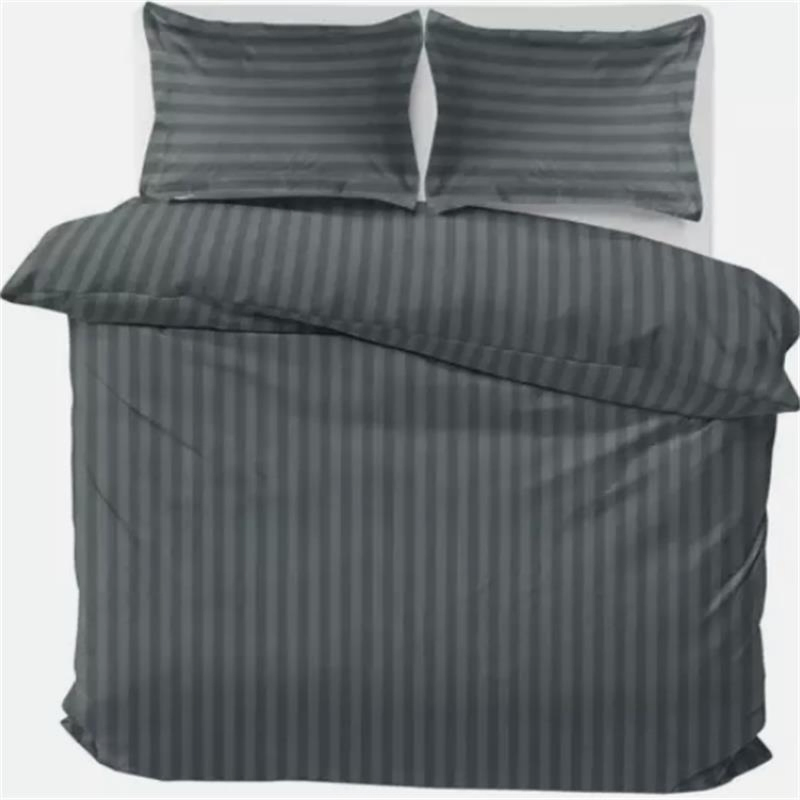 Hotel Quality Stripe Dark Grey Duvet Cover Set