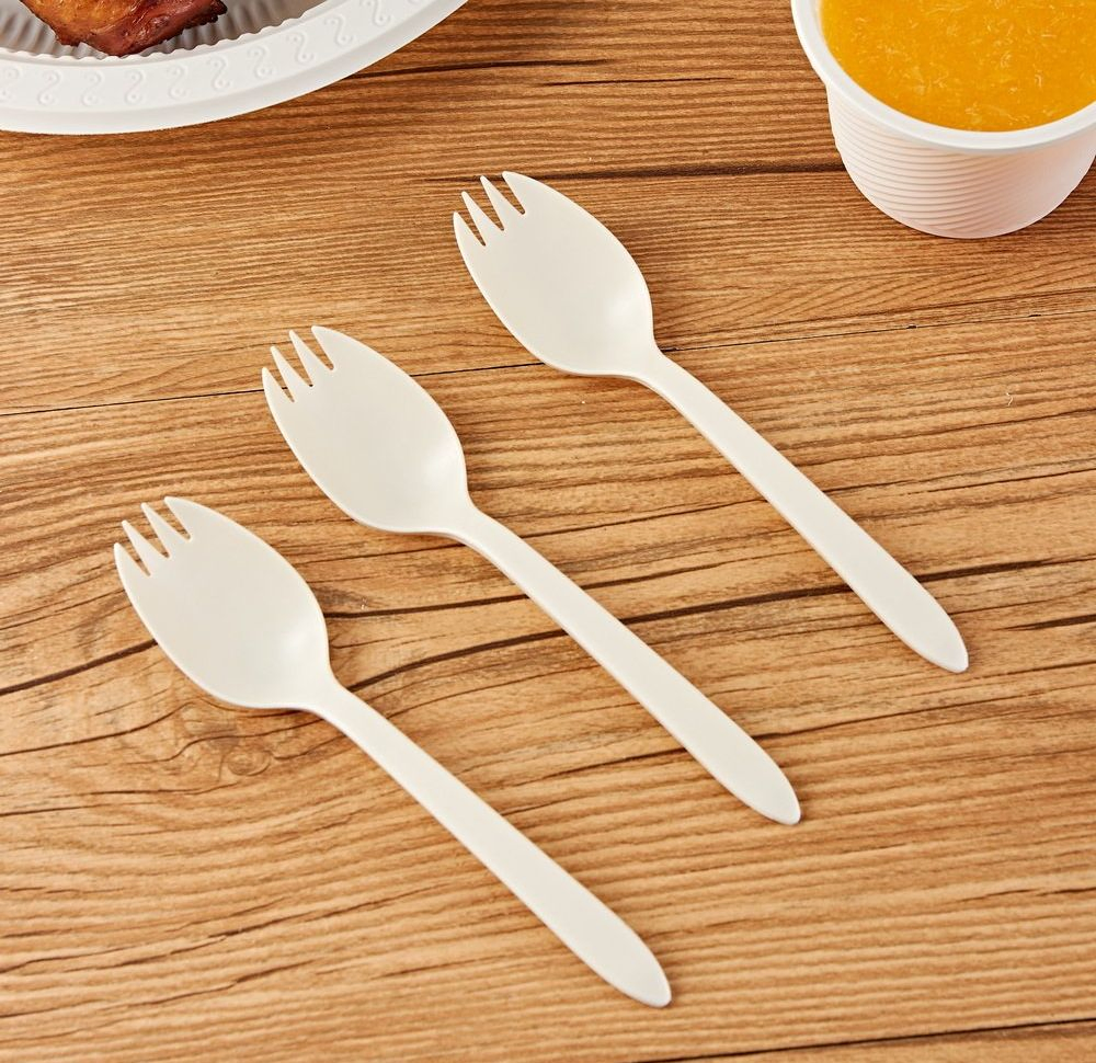 Wholesales Party Disposable Biodegradable Eco Friendly Spork Tableware Fork Spoon