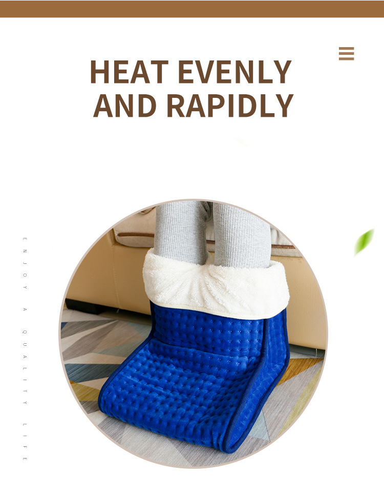 Fleece Electric Heated Foot Warmer Under Desk for Men and Women Heating Pad for Foot
