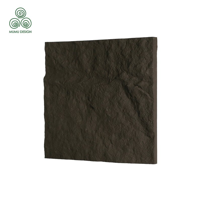 Mumu Design PU Faux Stone Panels Unique Shape Wooden Wall Panel