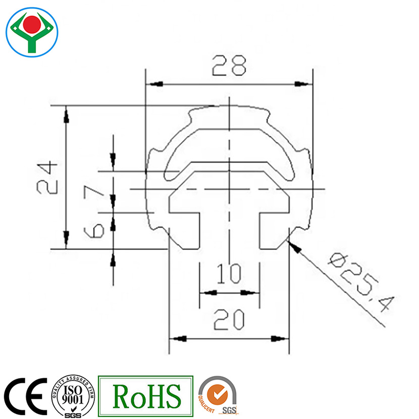 Yusi 28mm Silver Aluminum Pipe for Industrial Cart Racking