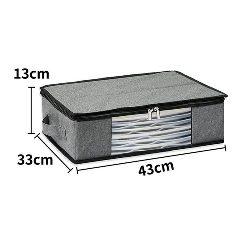 Hard Shell Plates, Tea Cups Organizer Box with Dividers and Handles Hh007_13