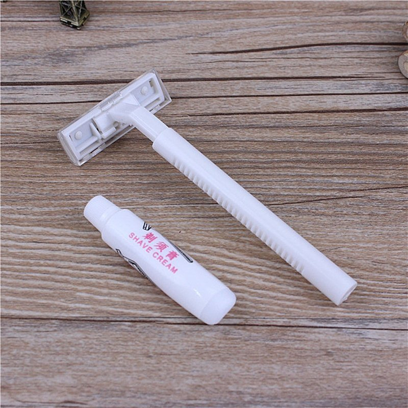Hotel Plastic Razor with Shave Cream Men Shaving Disposable Razors