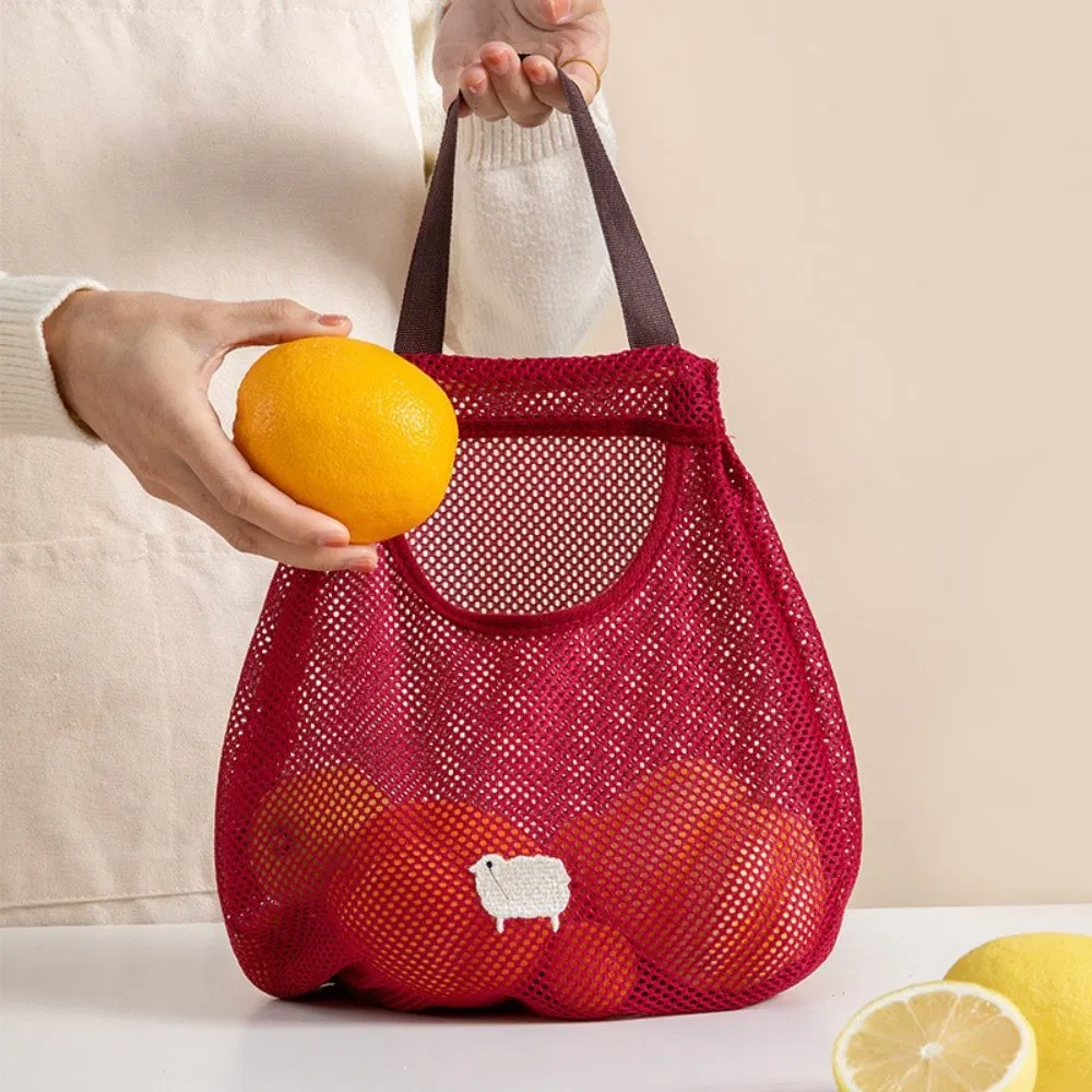 Hanging Wall Mounted Mesh Bag Breathable Storage Mi22879