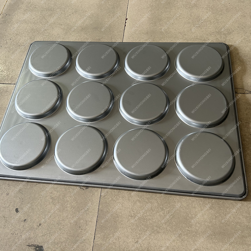 12 Cavities 600X800X40mm Aluminized Steel Hamburger Bun Baking Tray