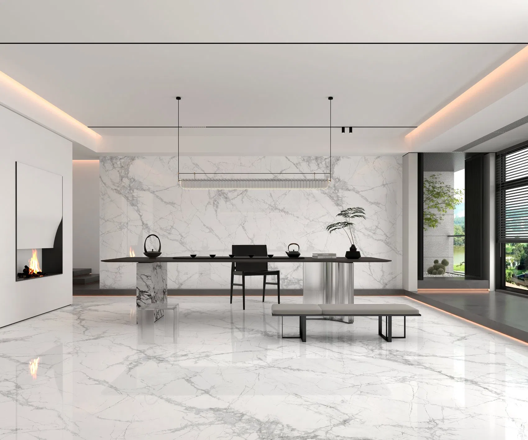 Marble Tile Pattern White Soft Light Fish Belly White Floor Tiles All Porcelain 1200X2400 Living Room