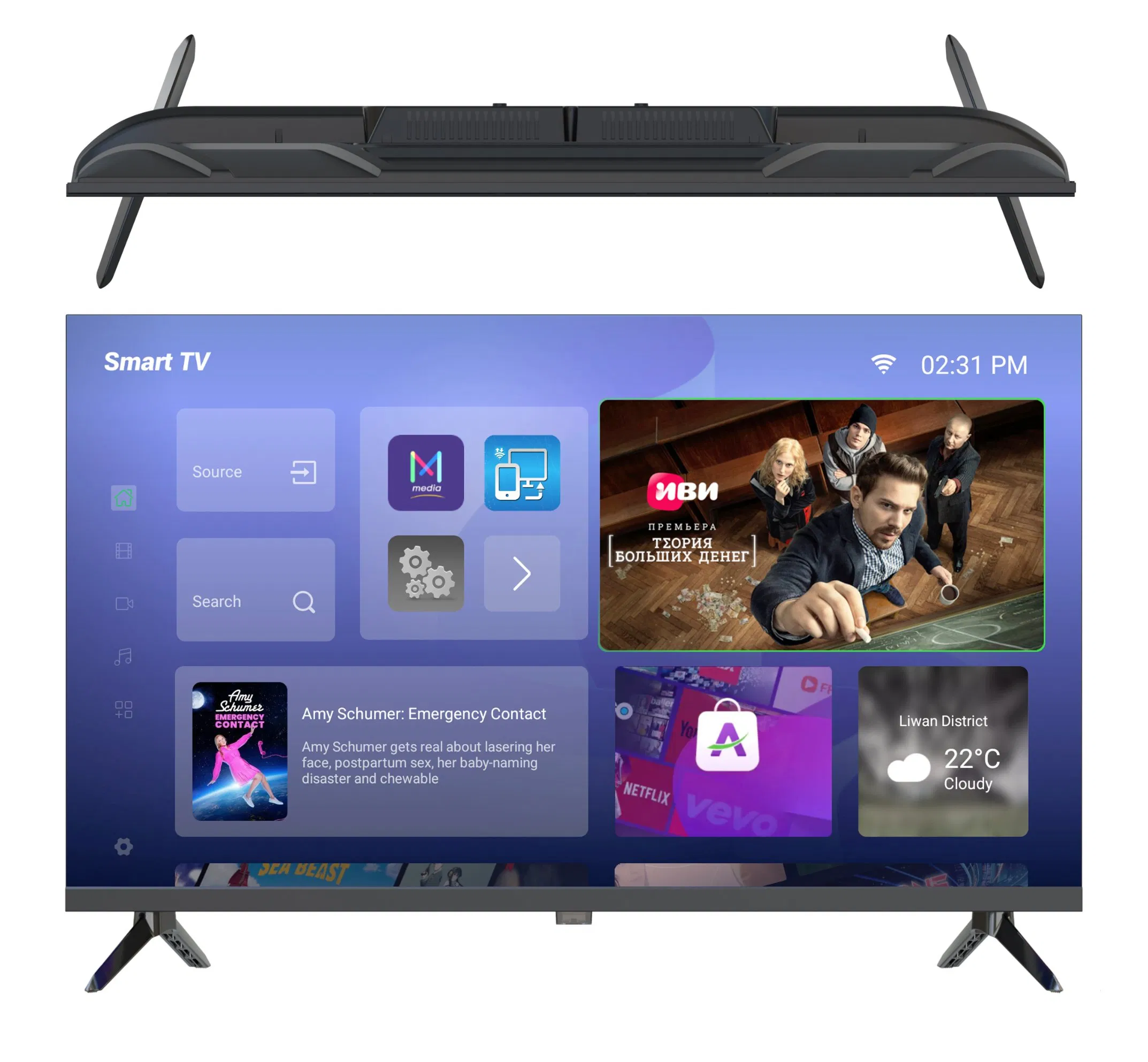 Безрамочный Android TV 70 дюймов 4K UHD Smart LED телевизор