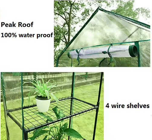 Теплица портативная 3 уровня 12 полок металлическая рама