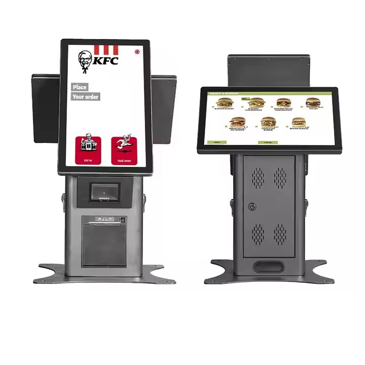 15.6 Inch Double Touch Screen Self Payment Kiosk Android POS Device with 80mm Printer POS Machine Kiosk