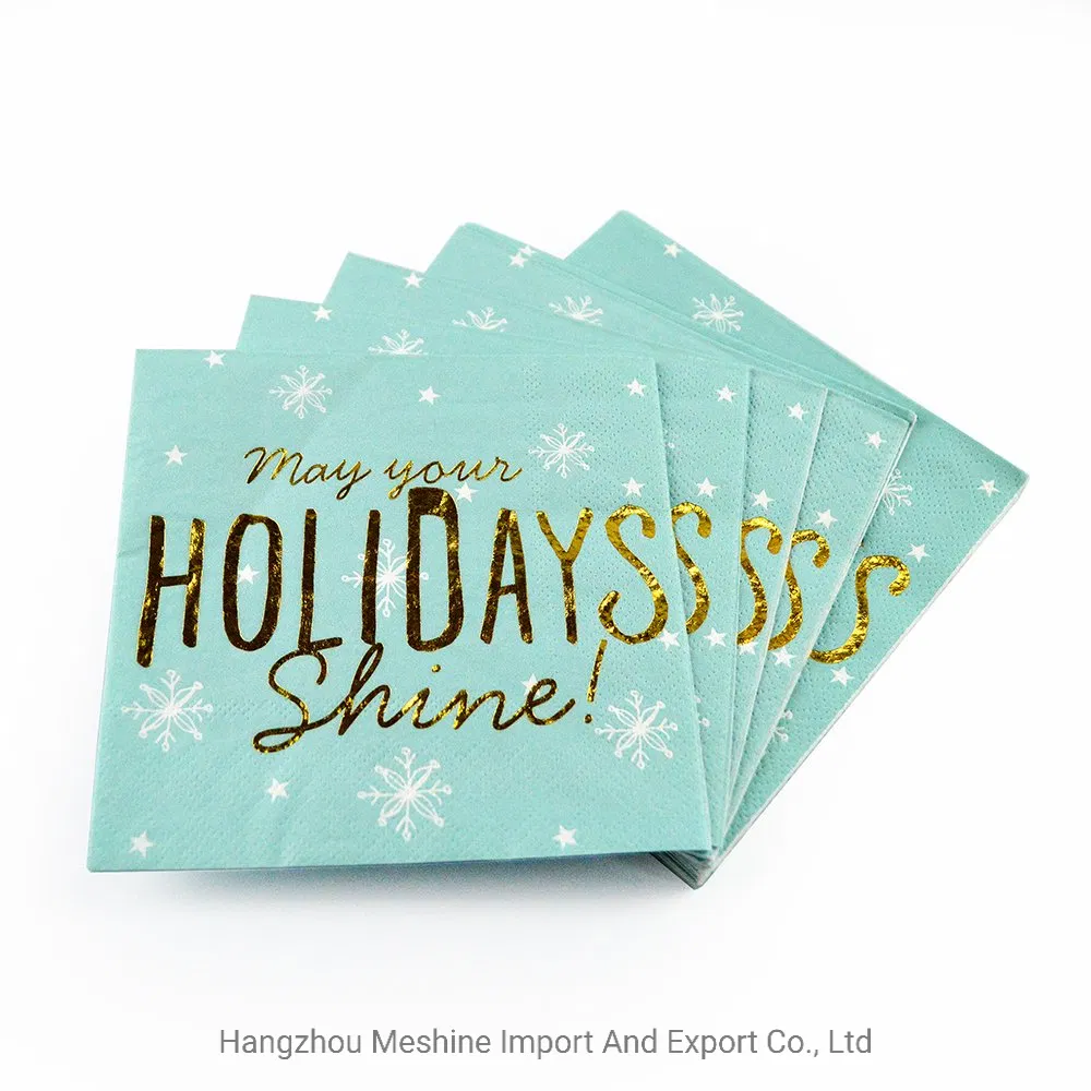 Custom Logo Print Serviettes 100% Virgin Wood Pulp Personalized Beverage Cocktail Napkins Party Favors Custom Wedding Paper Napkin