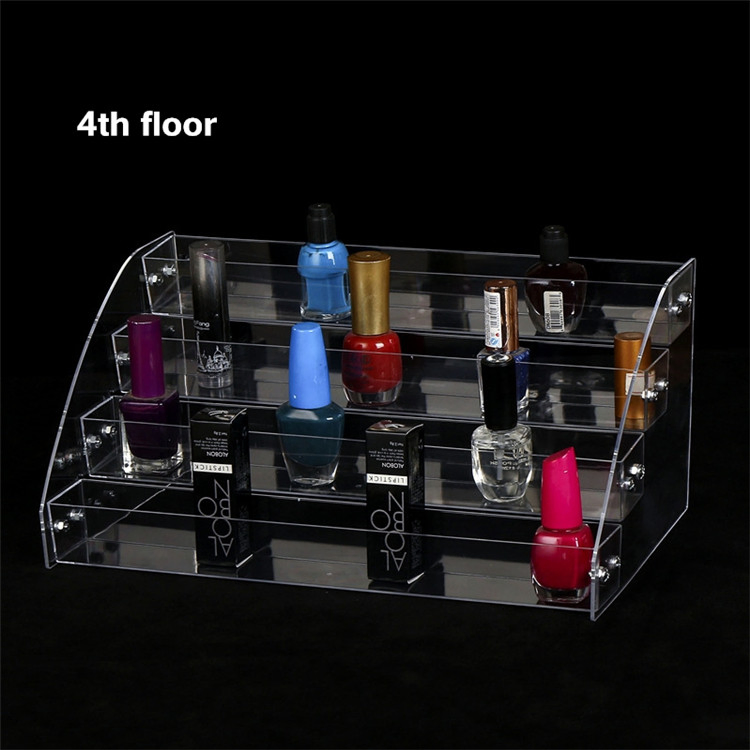 Customized High Quality Nail Polish Shelf Popular Nail Salon Clear Triangle Storage Rack Nail Polish Display Stand