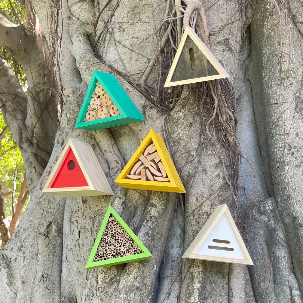 Decorative Wooden Multi Habitat Insect Hotels Shelter Insect Houses for Bee Butterfly