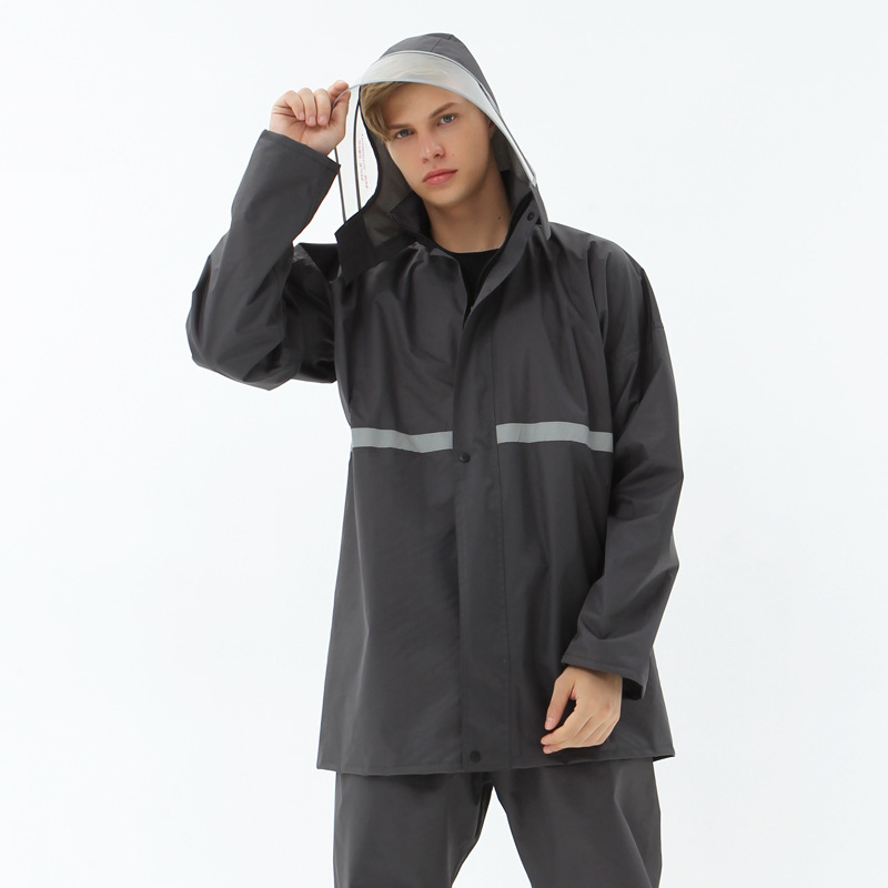 ODM PVC Polyester Outdoor Waterproof Jacket Rain Suit Workwear Raincoat