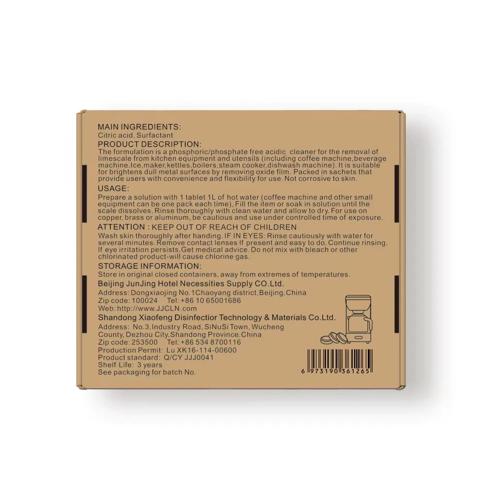 Eco Friendly Coffee Machine Descaler Tablet and Cleaning Detergent Tablet Combo